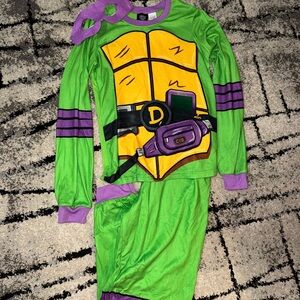 Kids Green & Purple Turtle Costume Pajama Set - Brand:
